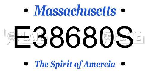 E38680S Massachusetts License Plate