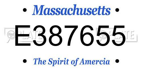 E387655 Massachusetts License Plate