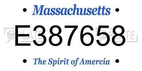 E387658 Massachusetts License Plate
