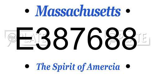 E387688 Massachusetts License Plate