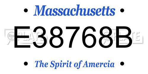 E38768B Massachusetts License Plate