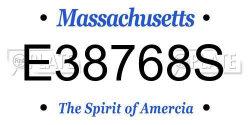 E38768S Massachusetts License Plate