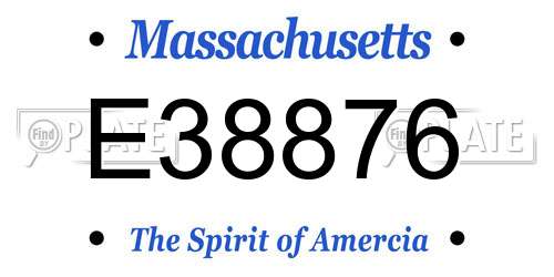 E38876 Massachusetts License Plate