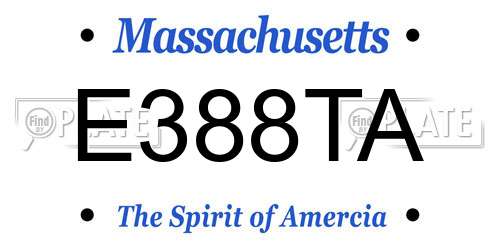 E388TA Massachusetts License Plate