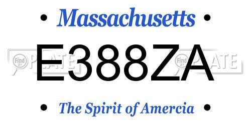 E388ZA Massachusetts License Plate