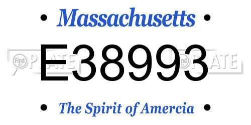 E38993 Massachusetts License Plate