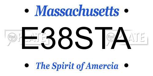 E38STA Massachusetts License Plate