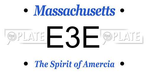 E3E Massachusetts License Plate