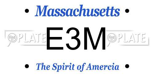 E3M Massachusetts License Plate