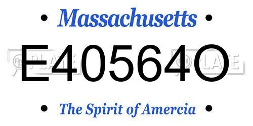 E40564O Massachusetts License Plate