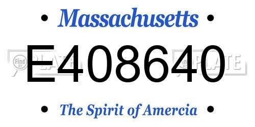 E408640 Massachusetts License Plate