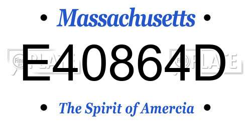 E40864D Massachusetts License Plate
