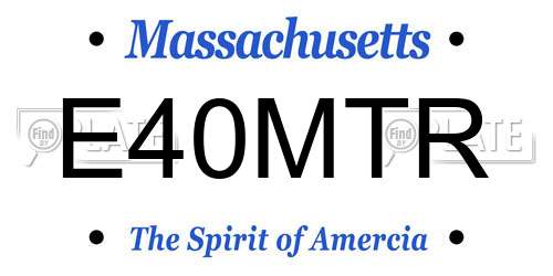E40MTR Massachusetts License Plate