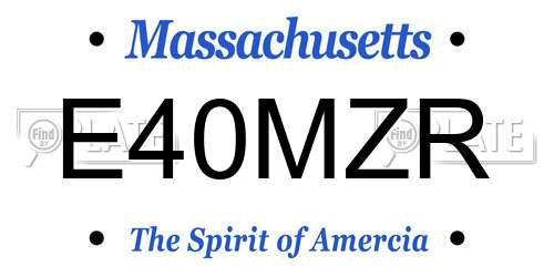 E40MZR Massachusetts License Plate
