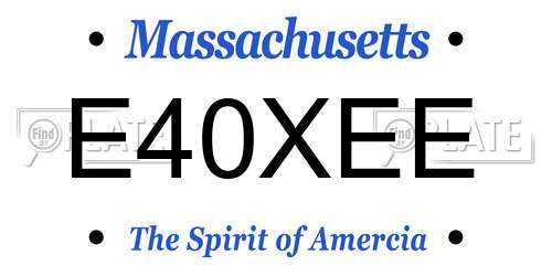 E40XEE Massachusetts License Plate