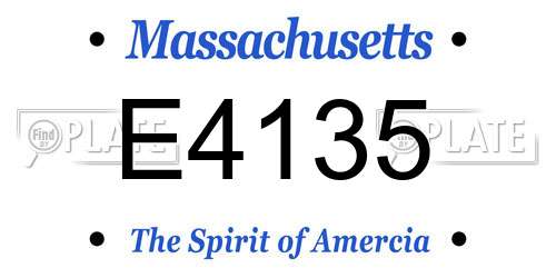 E4135 Massachusetts License Plate
