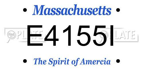 E4155I Massachusetts License Plate