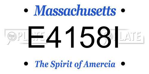 E4158I Massachusetts License Plate