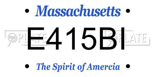 E415BI Massachusetts License Plate