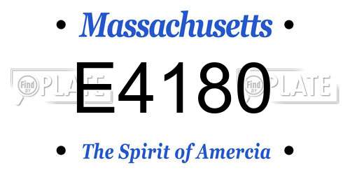 E4180 Massachusetts License Plate