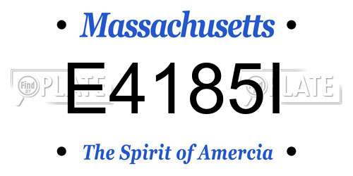 E4185I Massachusetts License Plate