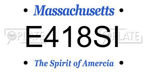 E418SI Massachusetts License Plate