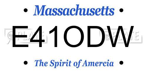 E41ODW Massachusetts License Plate