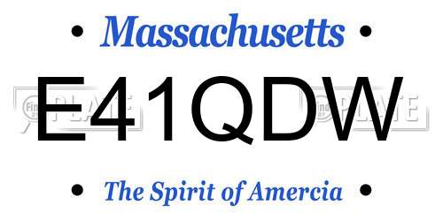 E41QDW Massachusetts License Plate