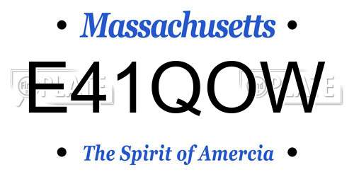 E41QOW Massachusetts License Plate