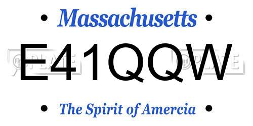 E41QQW Massachusetts License Plate