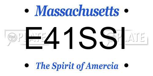 E41SSI Massachusetts License Plate
