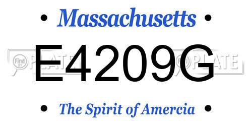 E4209G Massachusetts License Plate