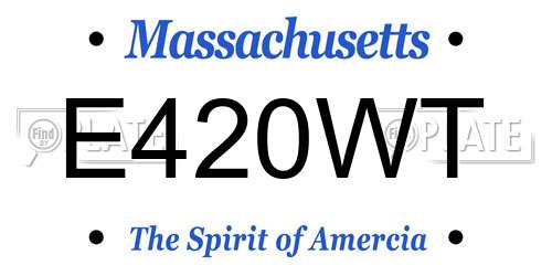 E420WT Massachusetts License Plate