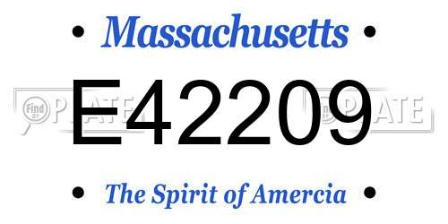 E42209 Massachusetts License Plate