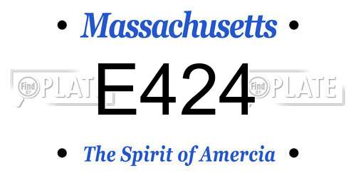 E424 Massachusetts License Plate