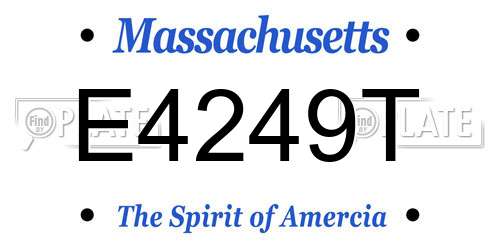 E4249T Massachusetts License Plate