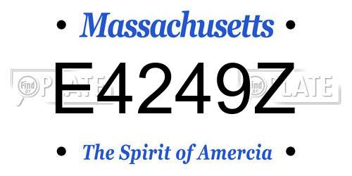 E4249Z Massachusetts License Plate