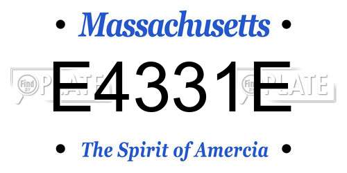 E4331E Massachusetts License Plate