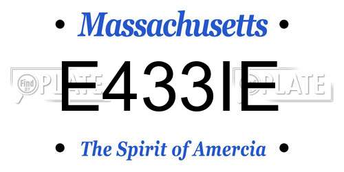 E433IE Massachusetts License Plate