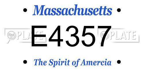 E4357 Massachusetts License Plate