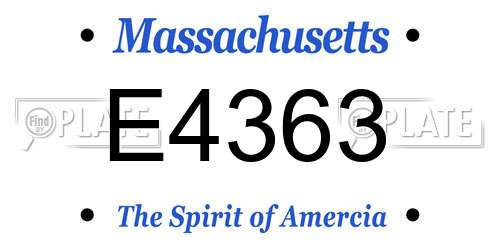 E4363 Massachusetts License Plate