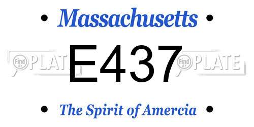 E437 Massachusetts License Plate