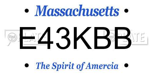 E43KBB Massachusetts License Plate