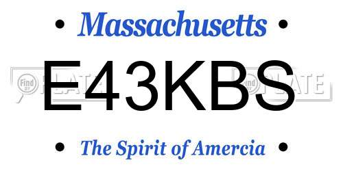 E43KBS Massachusetts License Plate