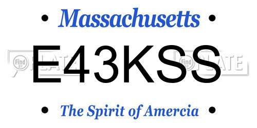 E43KSS Massachusetts License Plate