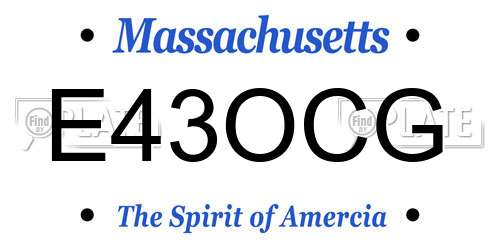 E43OCG Massachusetts License Plate