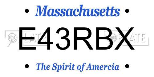 E43RBX Massachusetts License Plate