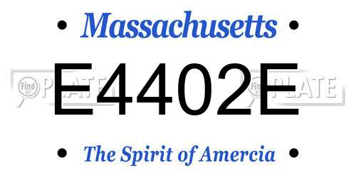 E4402E Massachusetts License Plate