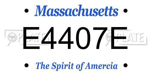 E4407E Massachusetts License Plate