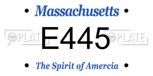 E445 Massachusetts License Plate
